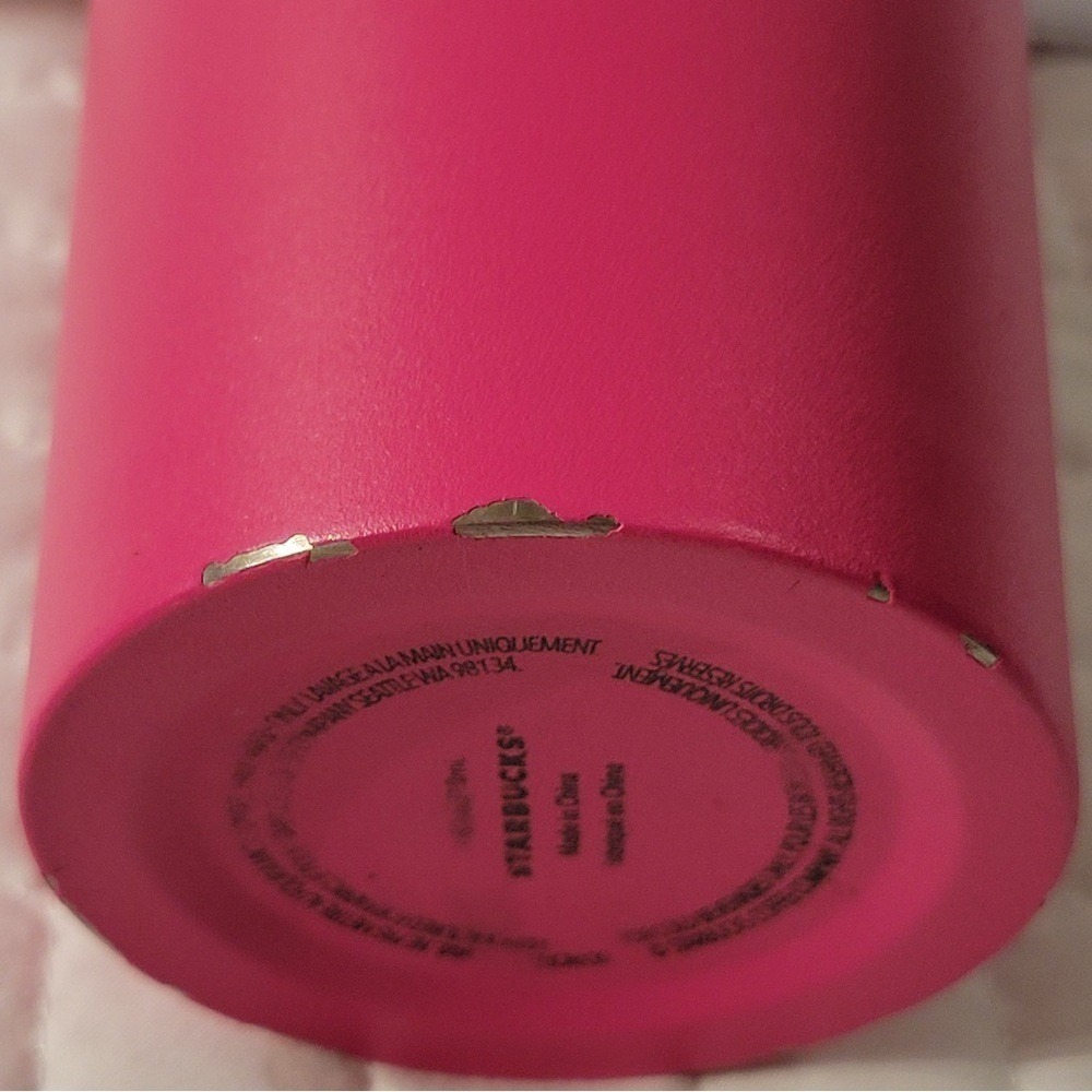 RARE Starbucks Hot Pink Matte Stainless Steel Tumbler Barbiecore Cute Flirty - Picture 10 of 11